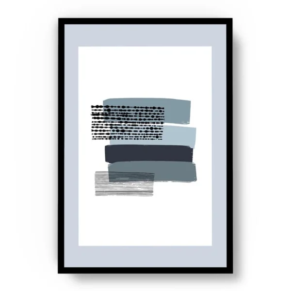 Arte Ilustración Minimalista Pinceladas de Tonos Grises