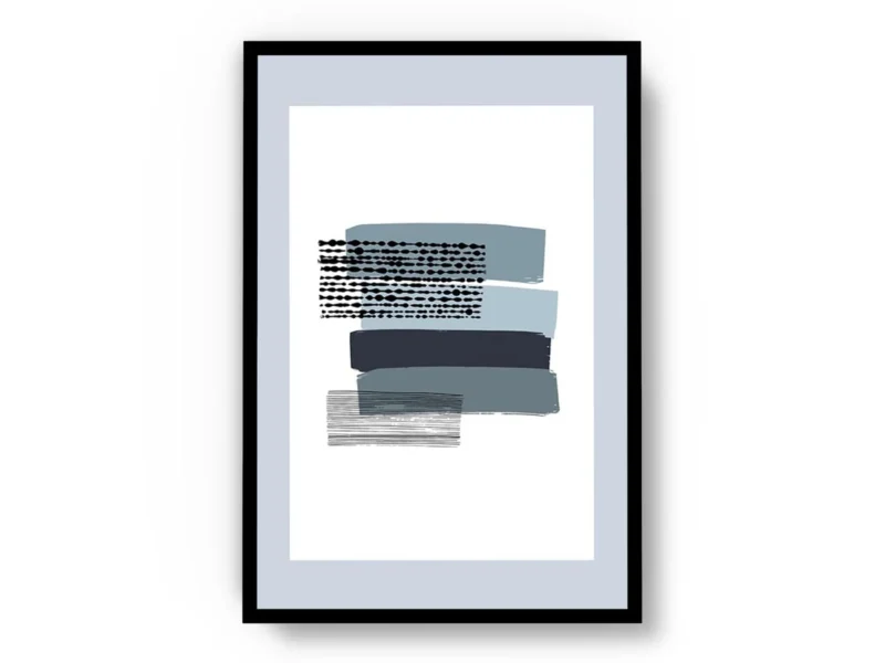 Arte Ilustración Minimalista Pinceladas de Tonos Grises