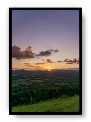 Póster Fotografía Paisaje de Campo Verde al Atardecer