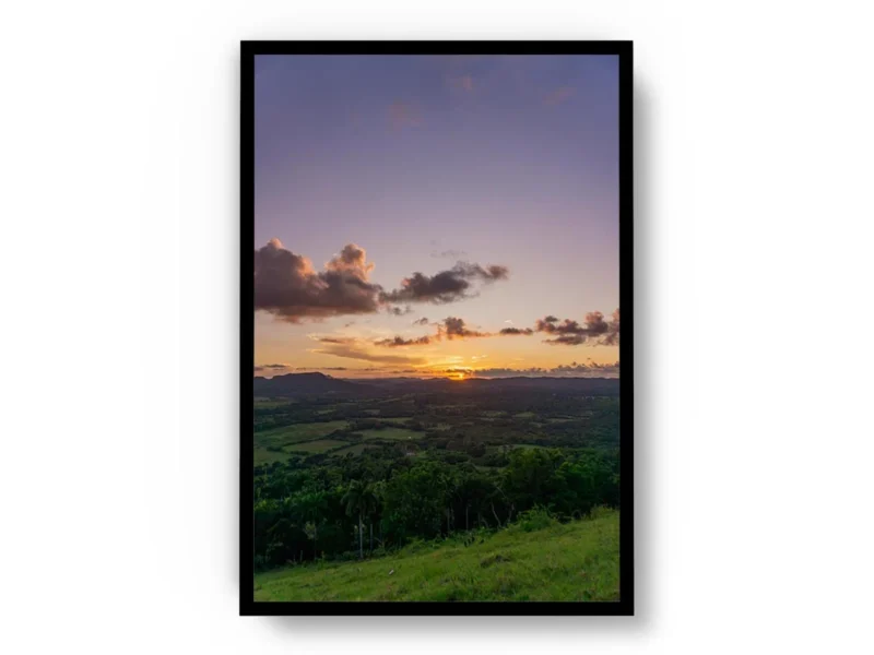 Póster Fotografía Paisaje de Campo Verde al Atardecer