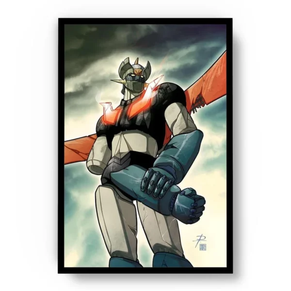 Póster Mazinger Z Ilustración con Daño de Batalla