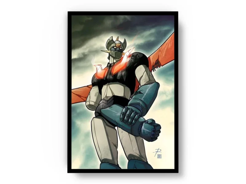 Póster Mazinger Z Ilustración con Daño de Batalla