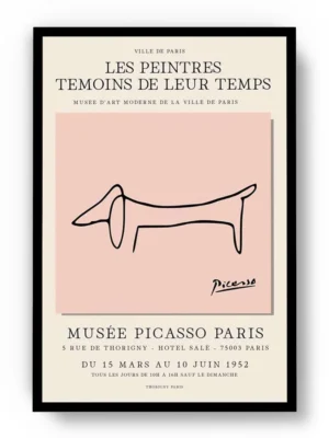 Póster Ilustración Perro Garabato del Museo de Picasso