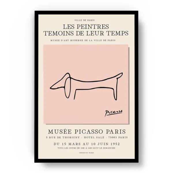 Póster Ilustración Perro Garabato del Museo de Picasso