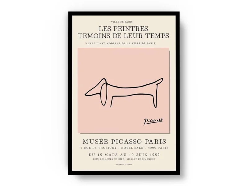Póster Ilustración Perro Garabato del Museo de Picasso