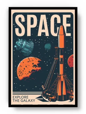 Poster Ilustración Space Explore The Galaxy