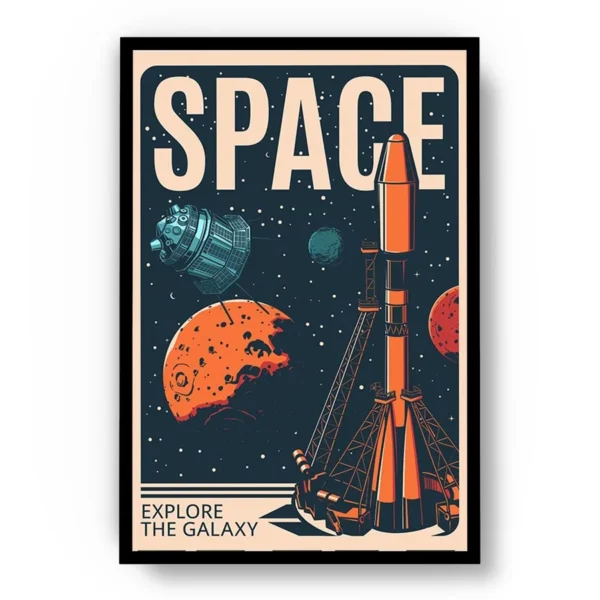 Poster Ilustración Space Explore The Galaxy