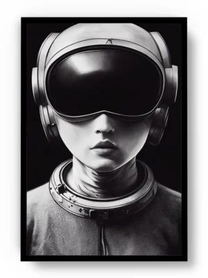 Poster Ilustración Retrato de Astronauta con Casco Moderno