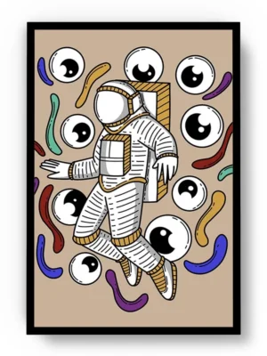 Póster Ilustración Vectorial Astronauta entre Ojos