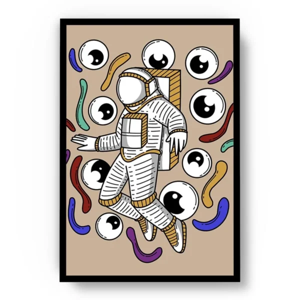 Póster Ilustración Vectorial Astronauta entre Ojos