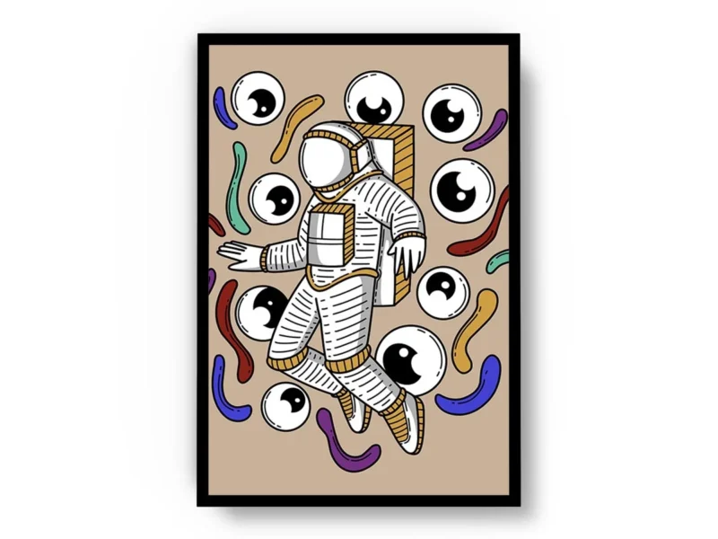 Póster Ilustración Vectorial Astronauta entre Ojos