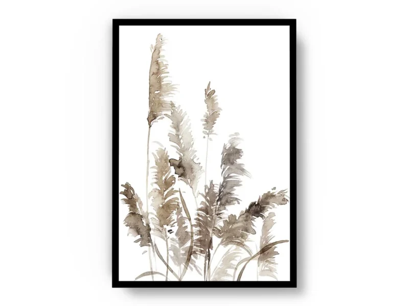 Arte Pintura en Acuarela  Hojas en Tonos Grises