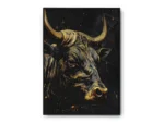 Arte Lujoso Toro Negro con Oro