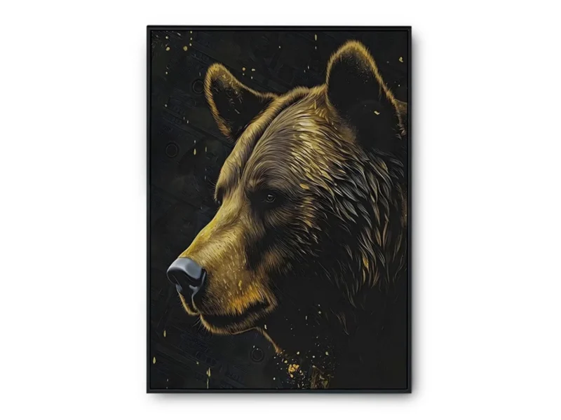 Arte Lujoso Oso Negro con Oro