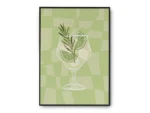 Arte Ilustración Cocktail Mojito en Tono Verde