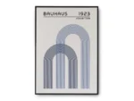 Arte Ilustración Bauhaus Arcos Azul y Negro Interpuestos