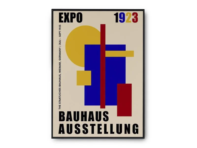 Arte Ilustración Bauhaus Formas en Colores Vivos