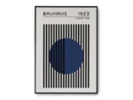 Arte Ilustración Bauhaus Círculo Azul entre Lineas Negras