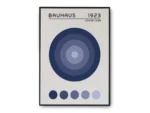 Arte Ilustración Bauhaus Círculos Azules Centrados