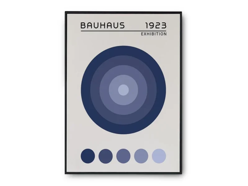 Arte Ilustración Bauhaus Círculos Azules Centrados