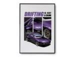 Póster Ilustración Auto Deportivo Morado con Mensaje de Drift