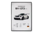 Póster Minimalista Auto Deportivo GT3 RS con Especificaciones