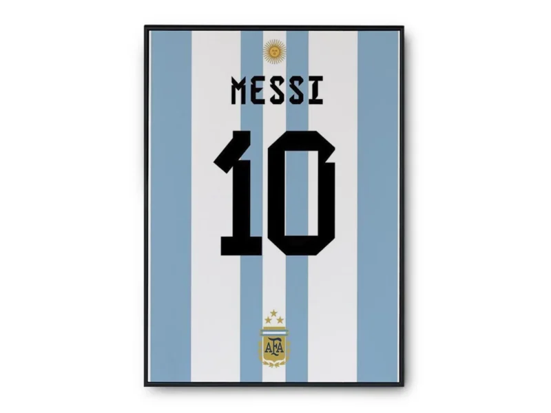 Póster Lionel Messi Dorsal Uniforme de Argentina Minimalista