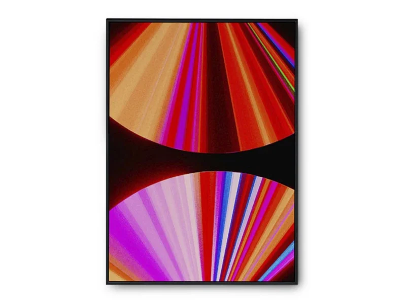 Póster Futurista Medios Círculos con Rayos de Colores