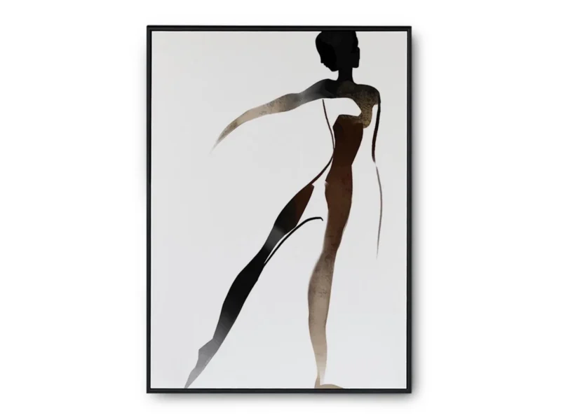 Póster Ilustración Silueta de Mujer con Pose de Baile