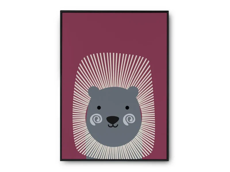 Póster Infantil Ilustración Puerco Espín Minimalista