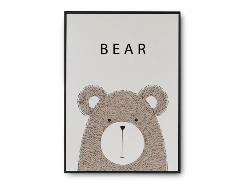 Póster Infantil Oso Tierno Minimalista
