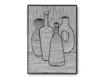 Arte Lineal Vasijas y Botellas Compuestas por Lineas Negras