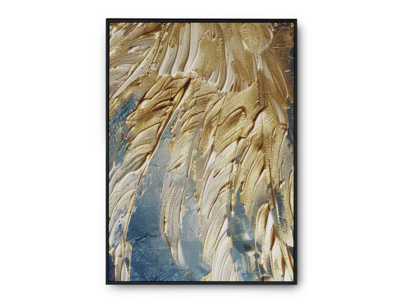 Arte Lujoso Pintura Plumas de Oro sobre el Mar