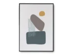 Arte Ilustración Minimalista Cascada con Sol