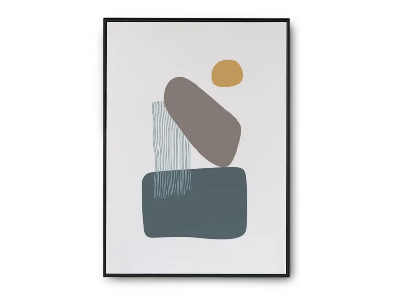 Arte Ilustración Minimalista Cascada con Sol