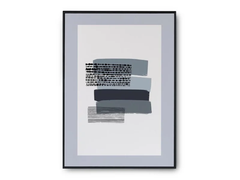 Arte Ilustración Minimalista Pinceladas de Tonos Grises