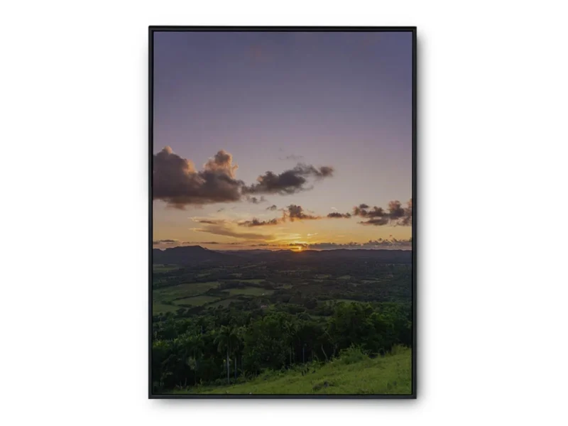 Póster Fotografía Paisaje de Campo Verde al Atardecer