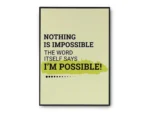 Póster Ilustración Frase Motivadora Nothing Is Impossible