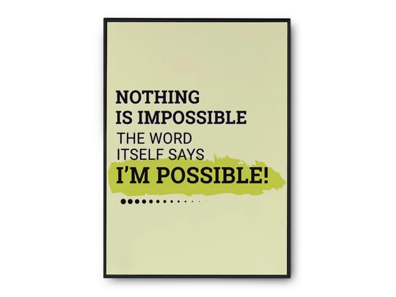 Póster Ilustración Frase Motivadora Nothing Is Impossible