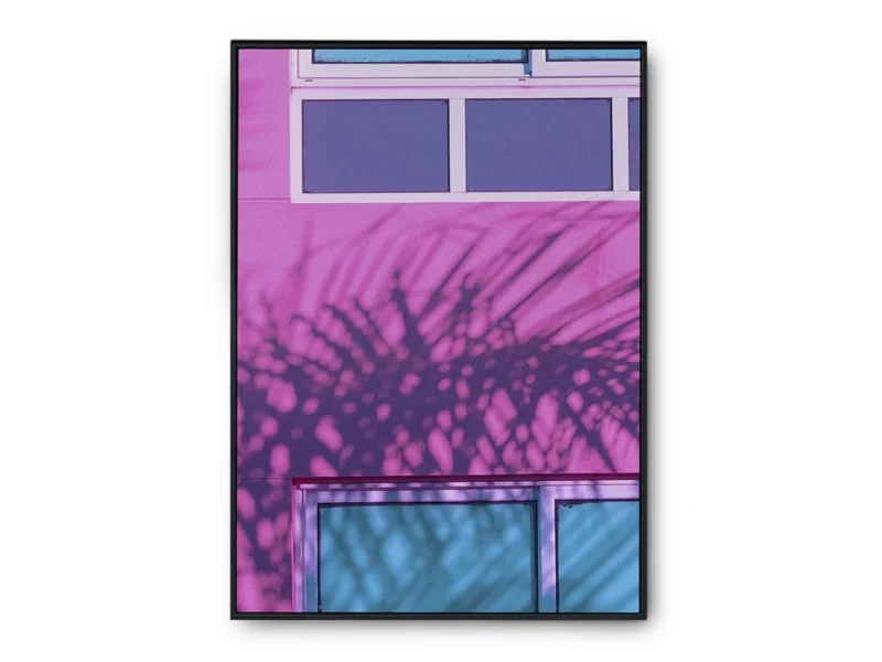 Póster Pop Art Fachada de Casa Rosada con Ventanas Celestes