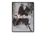 Póster Marlboro con Caballo y Jinete en la Nieve