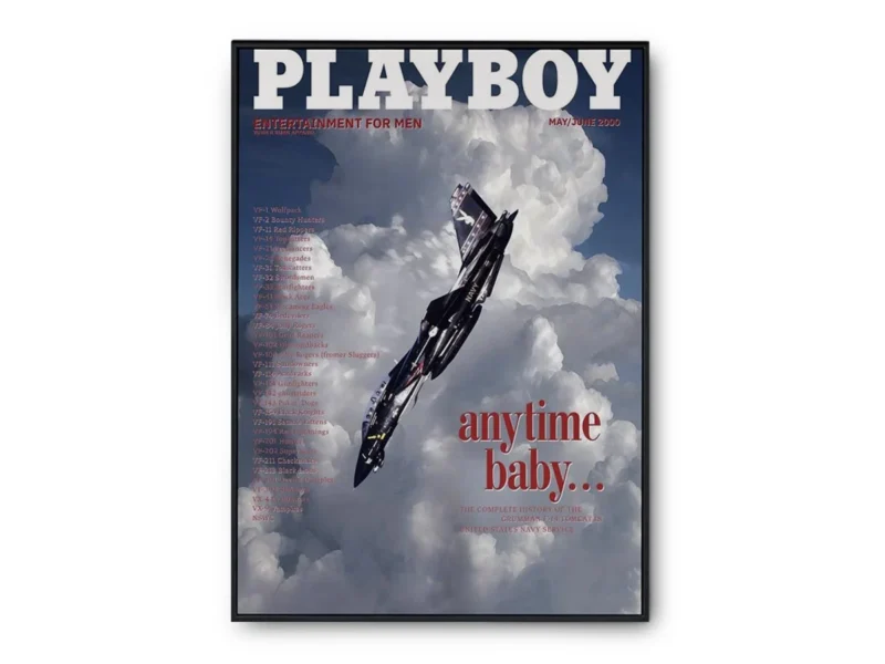 Póster Portada Revista Playboy con Avión
