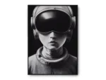 Poster Ilustración Retrato de Astronauta con Casco Moderno