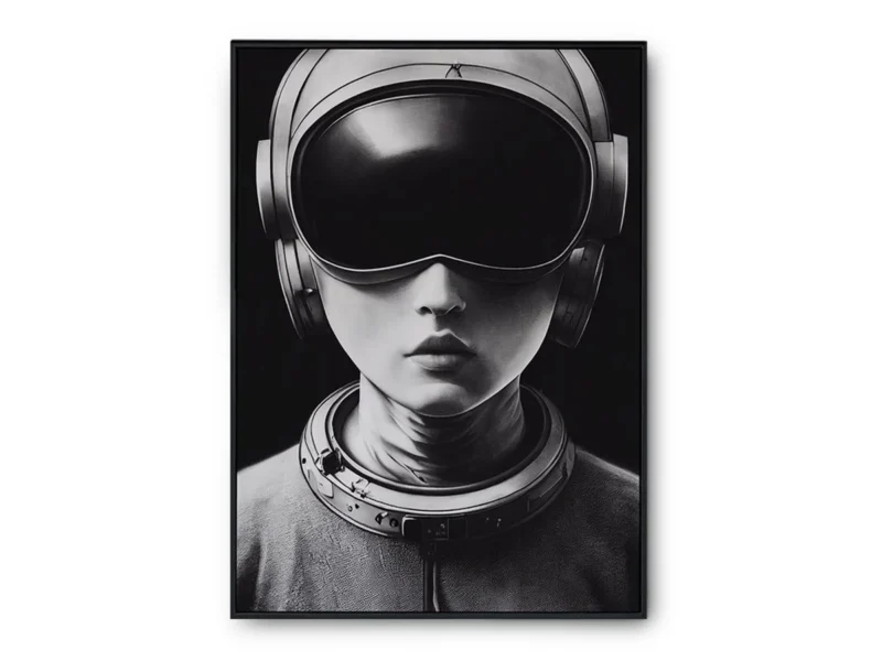 Poster Ilustración Retrato de Astronauta con Casco Moderno