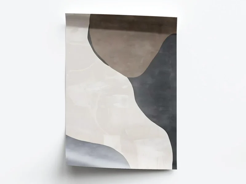 Arte Abstracto Desierto con Tonos de Beish y Negro