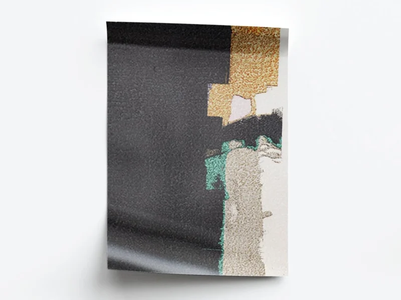 Arte Abstracto Fondo Negro con Dorado, Gris y Blanco