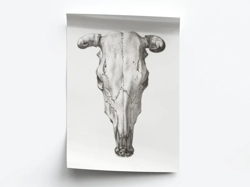Arte Cráneo de Toro Minimalista