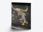 Arte Lujoso Toro Negro con Oro