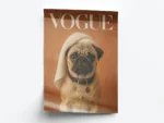 Arte Portada Revista Vogue con Perro Pug