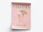 Arte Ilustración Cocktail Paloma en Tono Rosa